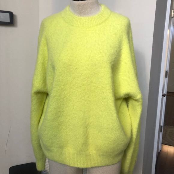 Calia Chartreuse Fluorescent Oversized Sweater Sz XL - Picture 2 of 8